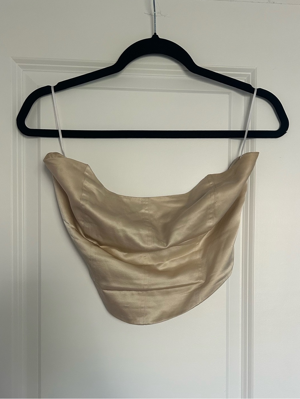 Reformation Silk Corset Strapless Crop Top